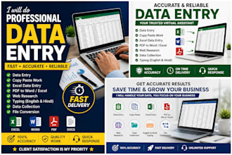 do accurate data entry, excel, copy paste and PDF conversion