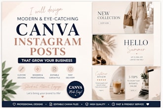 design modern canva instagram posts for your business