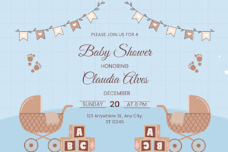 design invitations for baby showers, birthdays and more