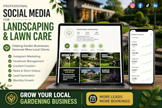 be your landscaping gardening lawn care social media marketing manager