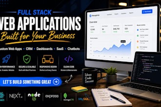 build custom full stack web app react js next js and CRM