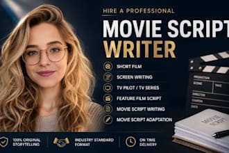 write screenplay movie script TV pilot and feature film with plot development