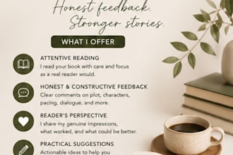 beta read your manuscript with detailed feedback