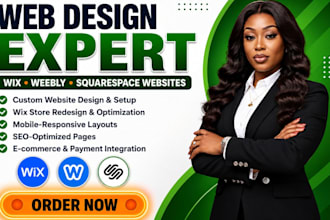 design wix, weebly, squarespace website or redesign wix store