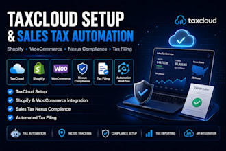 set up taxcloud shopify woocommerce sales tax automation nexus compliance filing