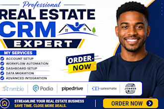 setup nimble podio pipedrive automation salesmate jobber real estate crm expert