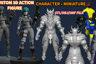sculpt 3d action figure 3d character model miniature statues stl for 3d printing