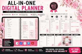 design etsy digital planner, etsy digital products,hyperlinked planner, etsy SEO