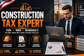 file construction tax return, form 1120, 1065 schedule c and maximize deductions