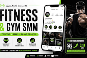 grow fitness gym brand with social media content and reels with engaging content