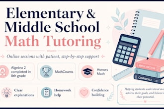 tutor elementary and middle school students in math online
