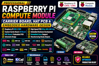 design raspberry pi compute module carrier board, hat pcb and embedded hardware