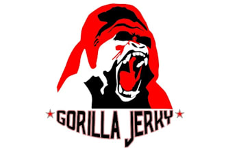 design glamorous fitness gorilla jerky logo