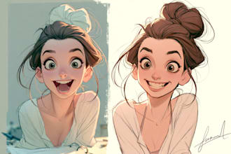 create simple cartoon portrait