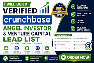 build verified crunchbase angel investor and venture capital lead list