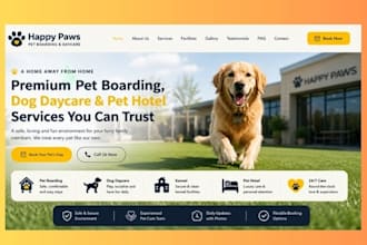 design wix pet boarding dog daycare kennel pet hotel website
