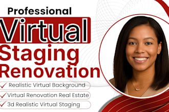 create realistic virtual staging for real estate with modern interior design