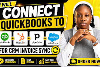 connect quickbooks to hubspot pipedrive salesforce for CRM invoice sync