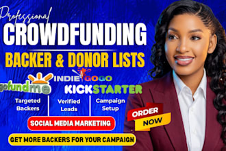 provide targeted crowdfunding backers list and verified donor leads
