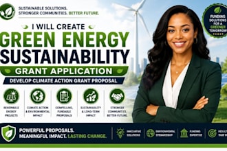 write green energy sustainability grant application develop climate action grant