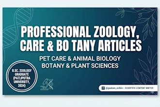write professional zoology pet care and botany articles
