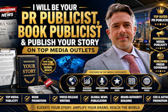 be your PR publicist, book publicist publish your story on top media outlet