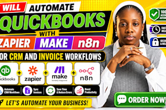 automate quickbooks with zapier make n8n for CRM and invoice workflows