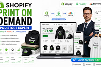 setup shopify print on demand printify clothing store printful integration SEO