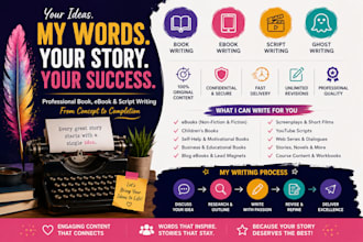 write an ebook, book, script, or ghostwritten content