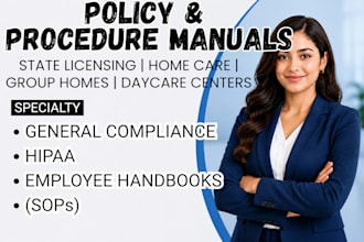 write hipaa compliant policies for home care, group home and daycare