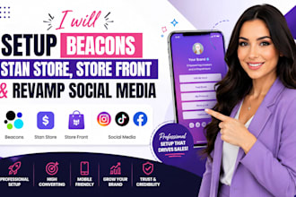 setup beacons, stan store, store front, revamp social media