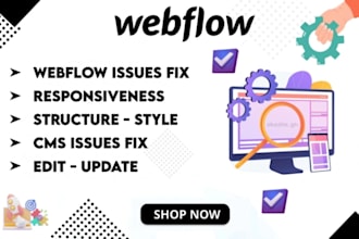 fix webflow bugs in your webflow website as a webflow expert, webflow developer