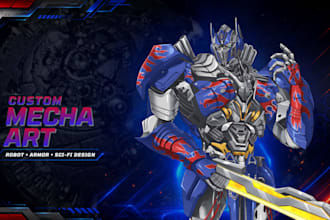 custom mecha robot armor concept art