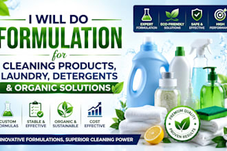 do formulation for cleaning products, laundry, detergents and organic solution