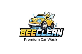 design grabbing bee themed car wash logo