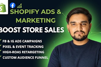 setup shopify facebook ads campaign, pixel, and retargeting funnel