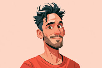 cartoon flat vector avatar or portrait