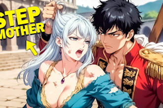 design high CTR anime and manhwa recap youtube thumbnails