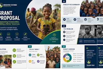 design a professional grant proposal presentation ngo presentation proposal deck