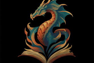 draw a fantasy book novel series logo