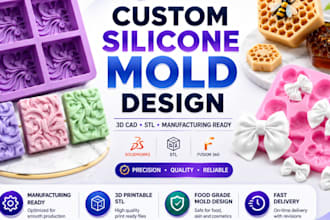 design 3d model, silicone mold, resin, candle, soap, jewelry, chocolate 3d cad