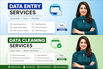 do data entry and data cleaning and data formatting