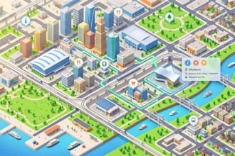 design interactive 3d isometric map, campus, resort and wayfinding map