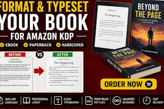 professionally format and typeset your book for amazon KDP