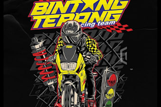 design a custom halloween biker racing team logo and mascot emblem