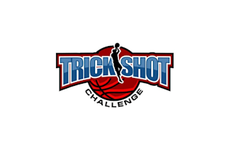 design trick shot challenge basketball logo