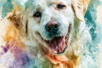create a custom watercolor pet portrait
