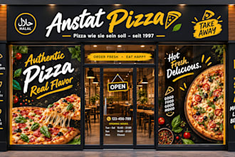 design eye catching storefront shopfront window graphics and signage