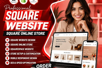 design square website, build square online store and squarespace website