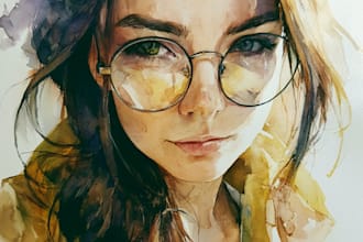 minimalist watercolor portraits from your photos